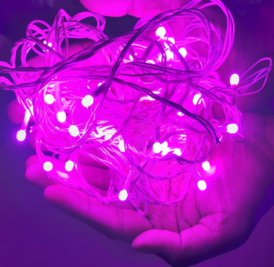 nini 46 LEDs 14.99 m Pink Steady String Rice Lights(Pack of 1)