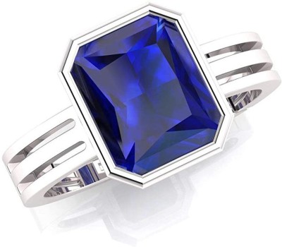 TODANI JEMS 9.25 Ratti 8.72 Carat Neelam Ring adjustable Ring Metal Sapphire Silver Plated Ring