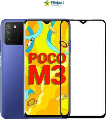 SM Styles Edge To Edge Tempered Glass for Poco M3(Pack of 1)