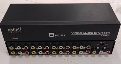 APLINK AV Audio Video Splitter RCA Splitter 1 in 8 Out Media Streaming Device (Black) and Signal Amplifier Supported Media Streaming Device
