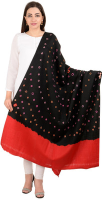 BAISA Pure Wool Printed Women Shawl(Black)
