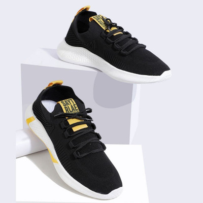 RapidBox Sneakers For Men(Black, Yellow , 6)