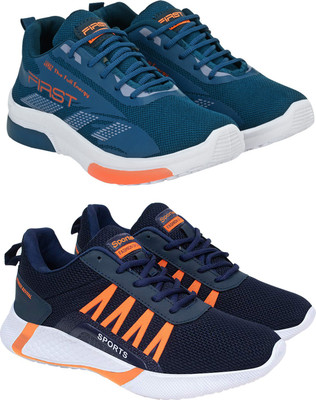 Free Kicks Combo of 2 Ignite Energy Sports Running Shoes For Men(Orange, Blue , 6)