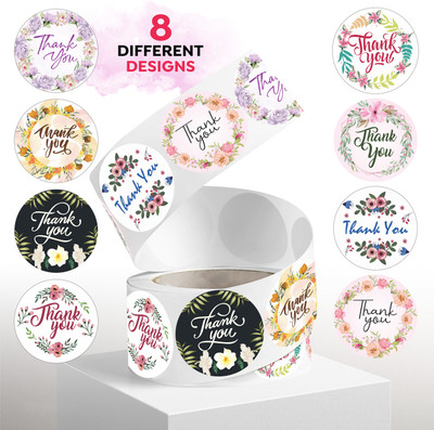 CLICKEDIN 3.81 cm Mixroll-500pcs-6 Self Adhesive Sticker(Pack of 1)