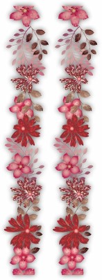 CVANU 12 cm Beautiful Flowers Branch Wall Sticker To Increase Charm Of Your Wall Self Adhesive Sticker(Pack of 2)