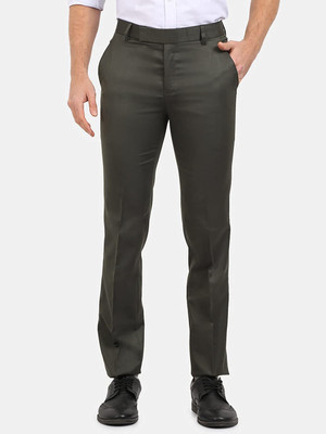 TRUE INDIAN Slim Fit Men Green Trousers