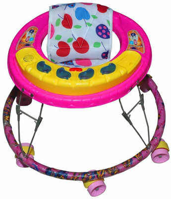 SALEGROW Musical Activity Walker With Parent Rod(Pink)