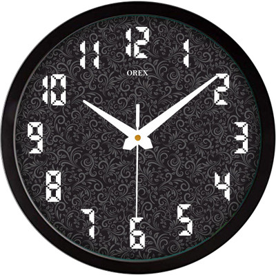 OREX Analog 30.5 cm X 30.5 cm Wall Clock(Black, With Glass, Standard)