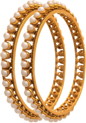 JFL - Jewellery for Less Copper Gold-plated Bangle Set(Pack of 2)