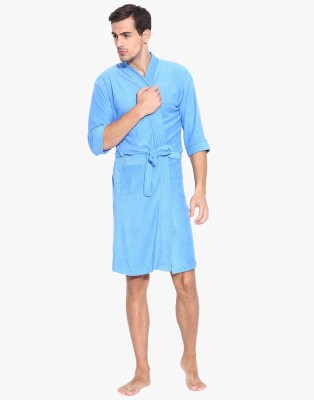 Sand Dune Blue Large Bath Robe(Bathrobe, For: Men, Blue)