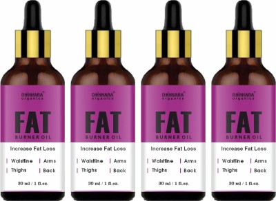 Donnara Organics Premium Fat Burner Oil - A belly fat reduce oil/ weight loss massage oil/ fat burner oil for women/ slimming oil Combo Pack Of 4, 30ml (120ml) Men & Women(120 ml)