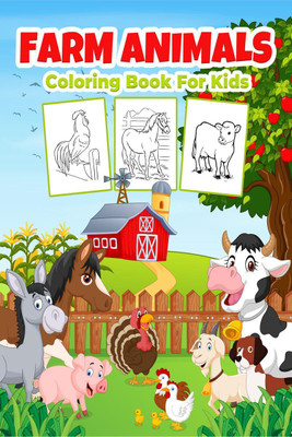Farm Animals Coloring Book for Kids(English, Paperback, Positive Artitude)