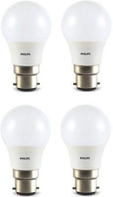 PHILIPS 5 W Basic Round B22 LED Bulb(Yellow, Pack of 4)