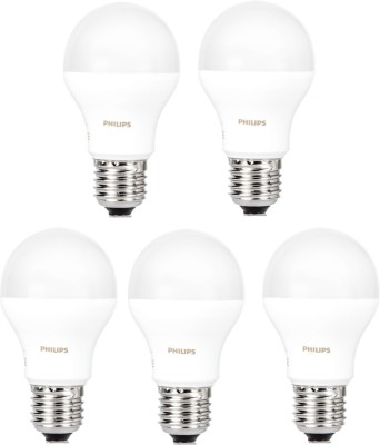 PHILIPS 9 W Standard E27 LED Bulb(White, Pack of 5)