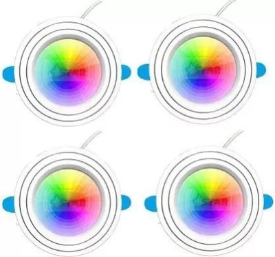 Nightstar 9 Watt 3 Colour in 1 Ceiling Light Pack of 4 Recessed Ceiling Light Ceiling Lamp(Multicolor, Red, Pink, Blue)