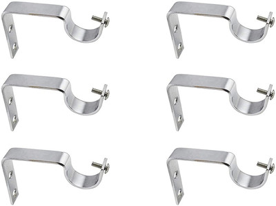 Durga Silver Rod Rail Bracket Metal(Pack of 6)