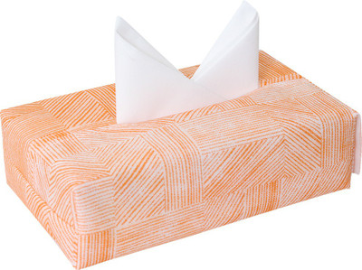 PrettyKrafts 1 Compartments Fabric Tissue Box Cover Single(Orange)