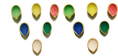 lipi Earthenware (Pack of 12) Table Diya Set(Height: 1 inch)