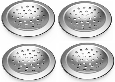 Ytc Floor Stainless Steel Push Down Strainer(12.7 cm Set of 4)