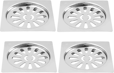 Ytc Floor Stainless Steel Push Down Strainer(12.7 cm Set of 4)