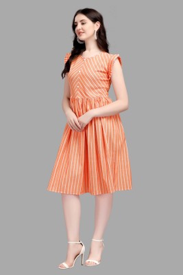 Kinjo Women A-line Orange Dress