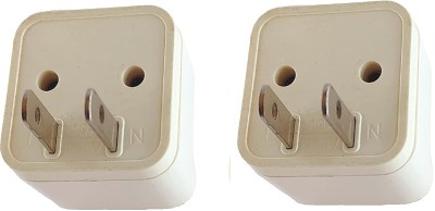 MyJerry Universal Adapter for India to USA, Japan, Canada, Philippines Travel Conversion Plug (Pack of 2) Two Pin Plug(White)