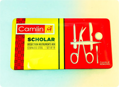 Camlin Scholar Dissection Instruments Box Dissection Kit Geometry Box(Yellow, Red)