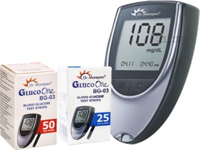 Dr. Morepen Healthcare Combo Pack Of Dr Morepen Glucometer , 25 And 50 Strips Only Glucometer(White)