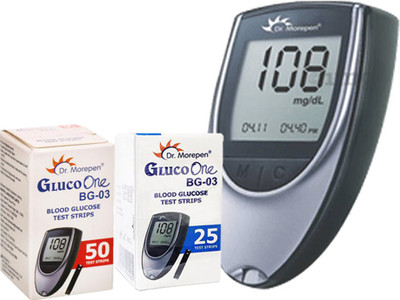 Dr. Morepen Healthcare Combo Pack Of Dr Morepen Glucometer , 25 And 50 Strips Only Glucometer(White)