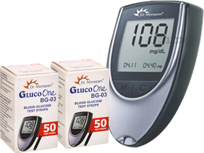 Dr. Morepen Healthcare Combo Pack Of Dr Morepen Glucometer with 50 and 50 Strips Only Glucometer(White)