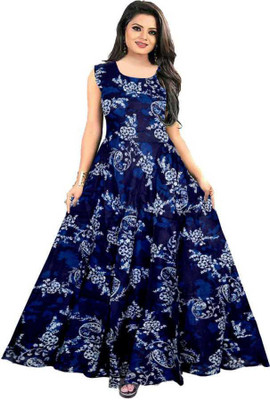 PVR Straight Gown(Dark Blue)