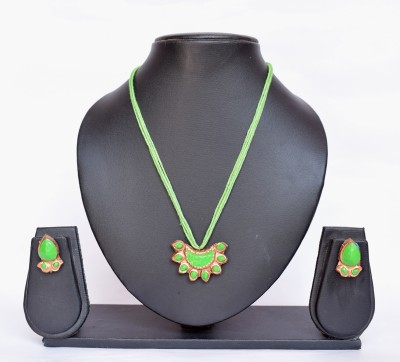 Kraft call Terracotta Gold, Green Jewellery Set(Pack of 1)