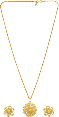 Dzinetrendz Brass Gold-plated Gold Jewellery Set(Pack of 1)