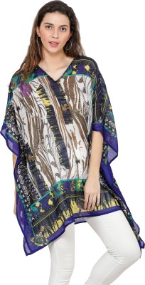 TSM Printed Poly Georgette Women Kaftan