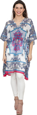 TSM Floral Print Georgette Women Kaftan