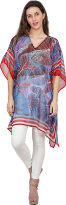 TSM Printed Poly Georgette Women Kaftan