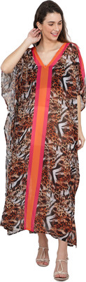 TSM Animal Print Georgette Women Kaftan