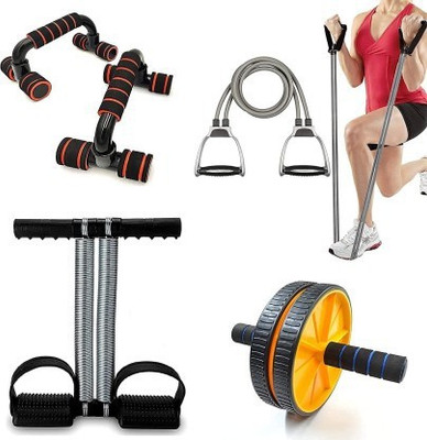 GJSHOP Combo Tummy Trimmer Single Rope Toning Tube Home Gym Exerciser (Pack of 2) Fitness Accessory Kit Kit