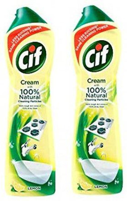 Cif Lemon Cream With Micro Crystals 500ml PACK OF 2 Kitchen Cleaner(1000 ml)