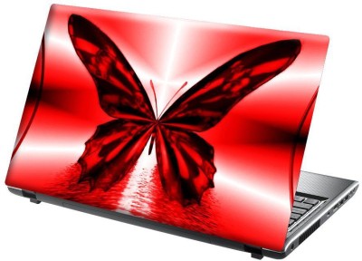 KREEPO Vinyl Art Decal/ Beautiful Design Of Butterfly Red & Black Colour/ Laptop Skin Cover For All Models (Multicolour, 15.6 Inch) Vinyl Laptop Decal 15.6