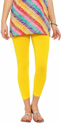 PINOVO Ankle Length Western Wear Legging(Yellow, Solid)