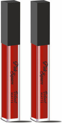 Pink Square Liquid Waterproof Dark Red(Maroon) Lipstick Combo Pack Of 2 Pcs 6ml(Marron, 6 ml)
