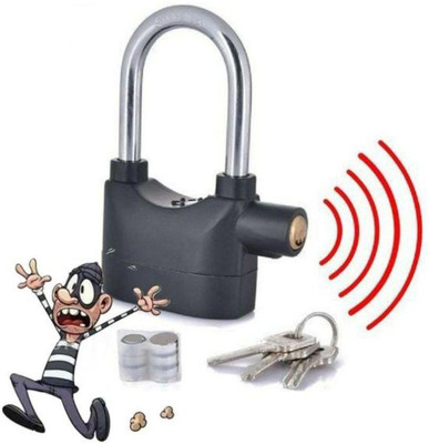 Cierie Anti-theft Security Padlock Waterproof Siren Alarm Safety Lock AL-23 Lock(Black)