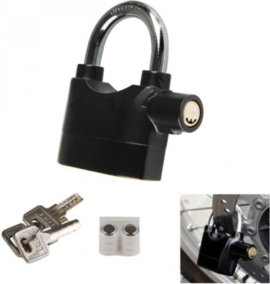 Misaki Anti-theft Security Padlock Waterproof Siren Alarm Safety Lock AL-13 Lock(Black)