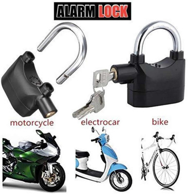 Sheling Anti-theft Security Padlock Waterproof Siren Alarm Safety Lock AL-48 Lock(Black)