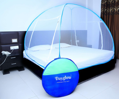 DAYGLOW Polyester Adults Washable FOLDABLE MOSQUITO NET FOR KING SIZE BED Mosquito Net(Blue, Tent)