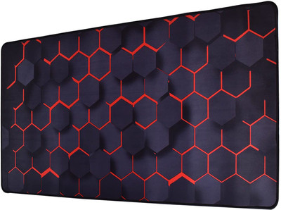 SEAGULL Large Extended XXL Gaming Mouse Pad with Non-Slip Rubber Base, Stitched Embroidery Edge Mouse Mat for Laptop, Computer and Desk (60 X 30 X 0.2 Cm, Hexagon Print Purple) Non Slip Base Mousepad (Purple) Offers & Cashback