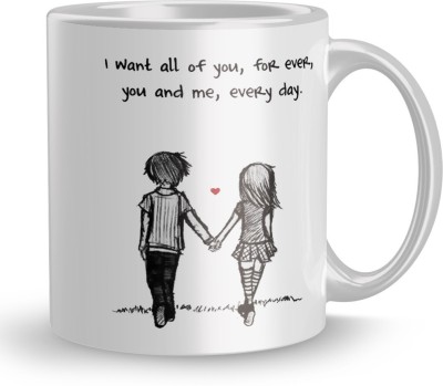 Earnam Printed Coffee Gifts for Couple Husband Wife Boyfriend Girlfriend On Birthday Valentine's Day Ceramic573 (350 ml, Pack of 1)) Ceramic Coffee Mug(350 ml)