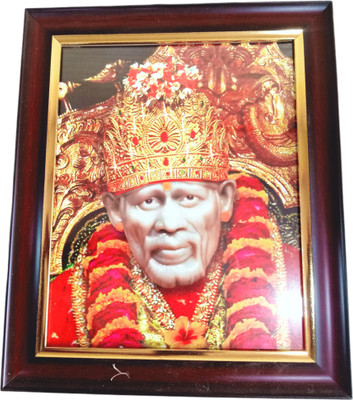 om sai toys Sai Baba Photo Frame for Home Decor & Gift ( 8 x 10 inch) Religious Frame
