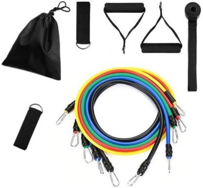 Shopeleven 5 Pcs Toning Tube, Carry Bag & 5 Pcs Accessories Stretching Toning Kit Resistance Tube(Multicolor)